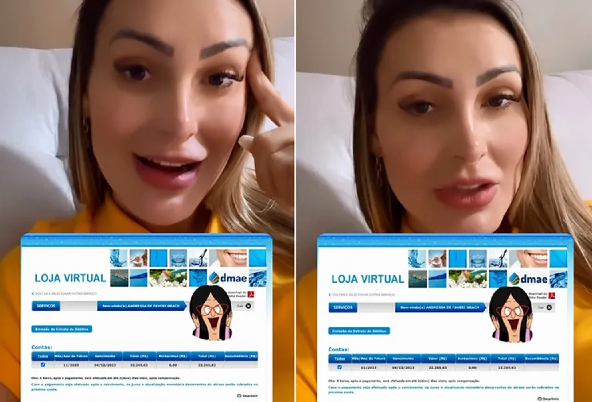 Andressa Urach fica indignada com valor de conta de água - Reprodução / Instagram