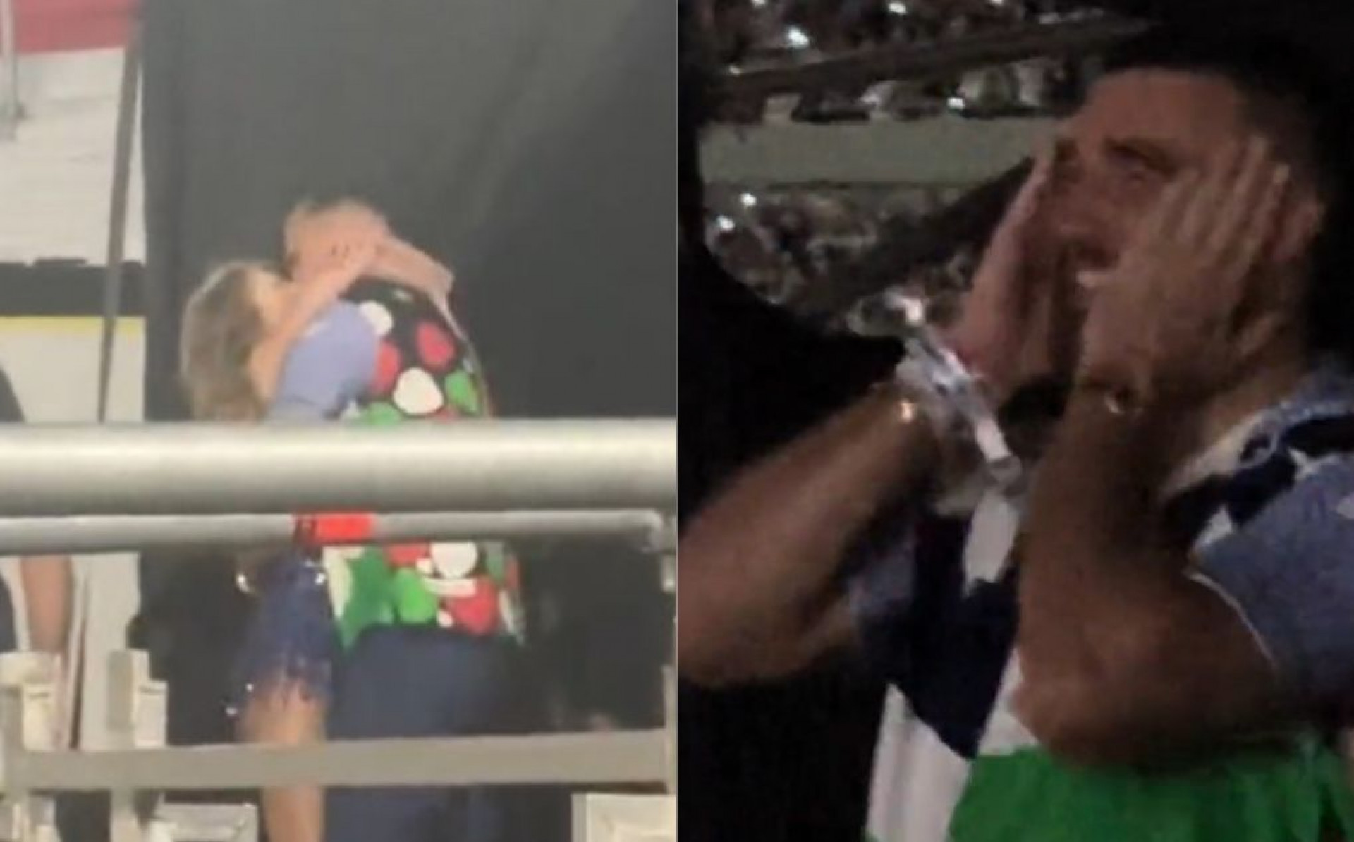 Taylor Swift muda letra de música e beija Travis Kelce em show - Reprodução / X