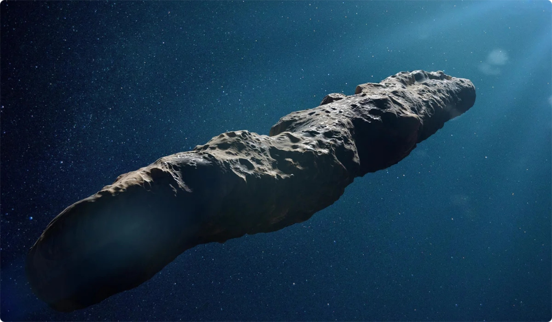 Reprodução em 3D do objeto conhecido como Oumuamua - Reprodução/Scientific American