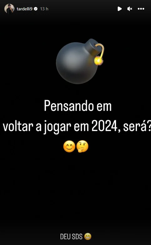 Mensagem publicada por Diego Tardelli nas redes sociais