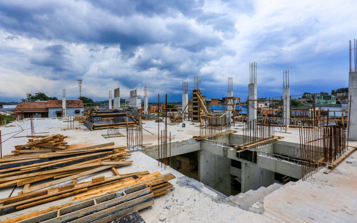 Os trabalhos estão concentrados na parte de alvenaria do primeiro pavimento, mas o Hospital ganhará mais três