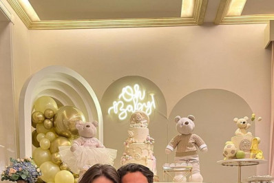 Filha de Silvio Santos e Alexandre Pato se declaram em foto de chá de bebê 