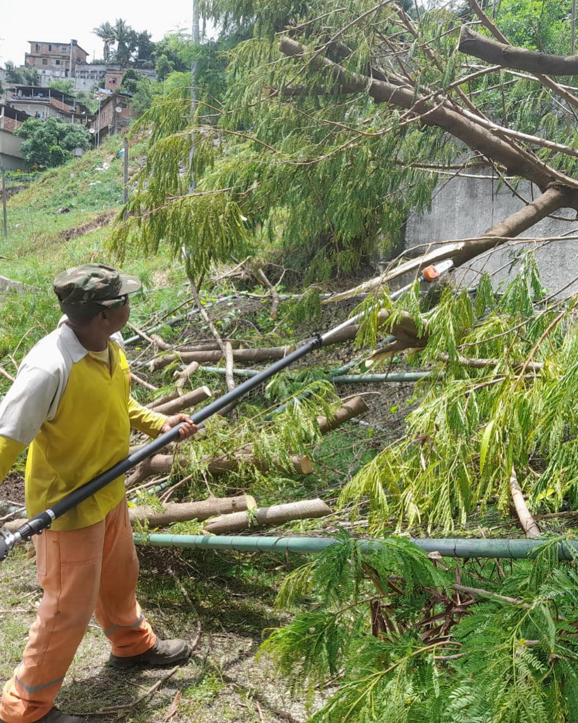 Equipes da prefeitura de Niterói removem árvores no município após problemas de energia elétrica - Divulgação