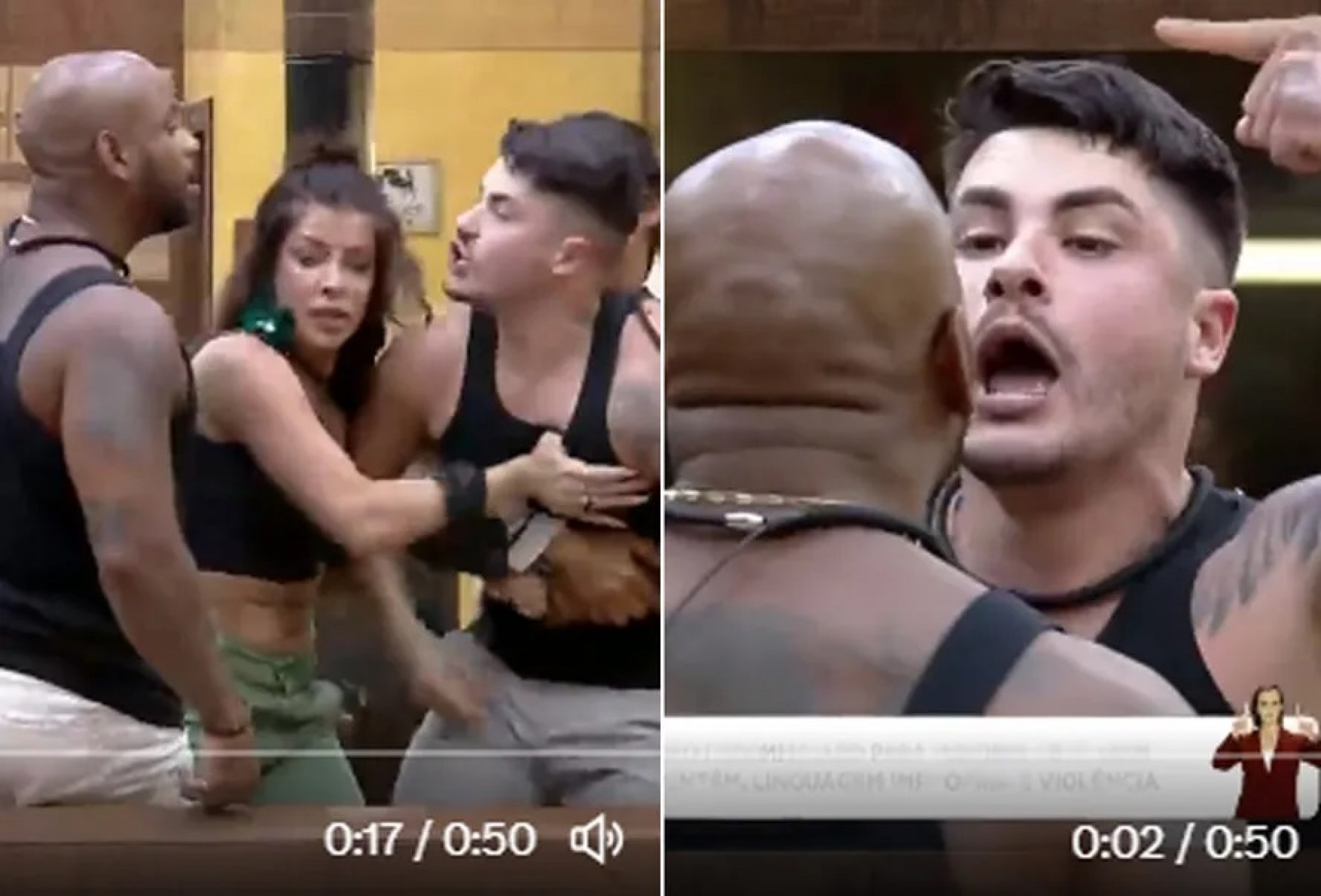 Cesar Black e Lucas Souza protagonizam barraco em 'A Fazenda 15' - Reprodução