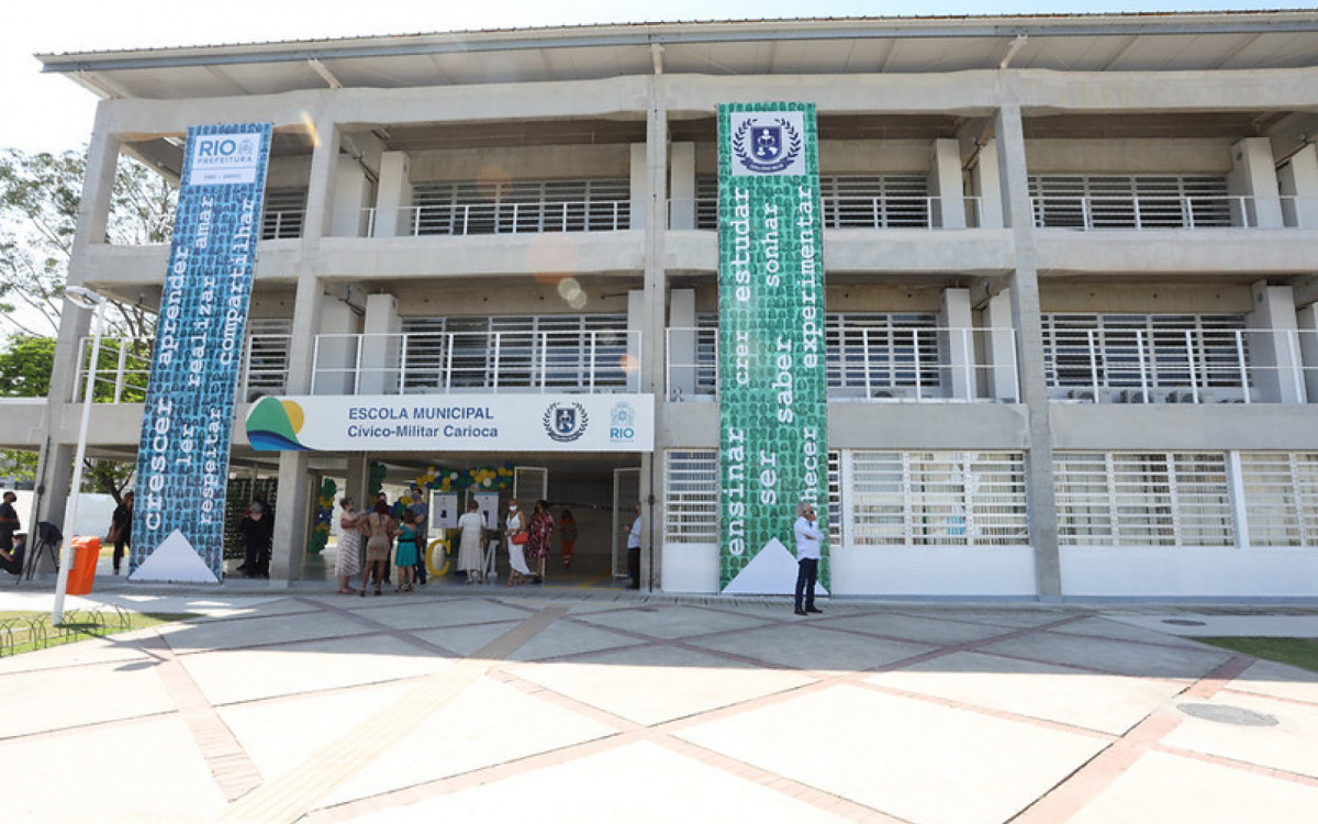 A briga aconteceu no p&aacute;tio da escola Escola Municipal C&iacute;vico Militar, no Rocha - Arquivo/Prefeitura do Rio