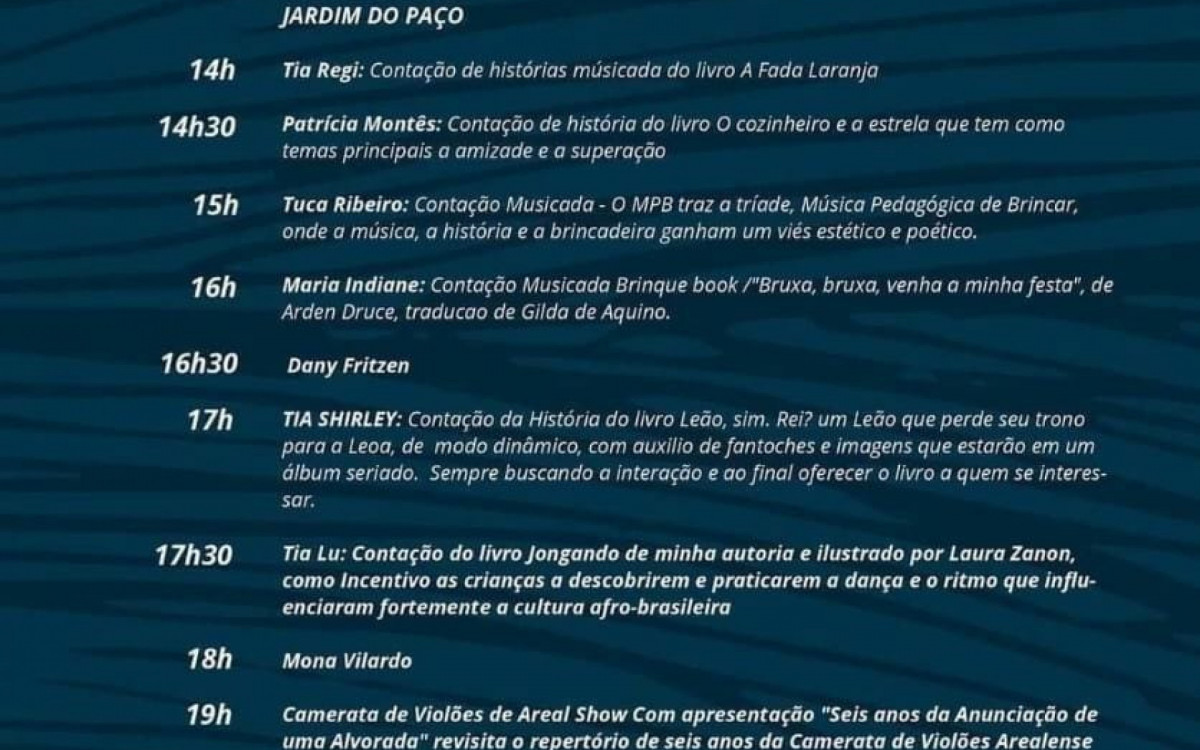 Programação de sábado (25)