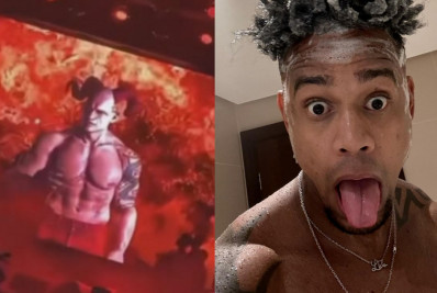 Léo Santana é detonado por exibir imagem polêmica em show: 'Do jeito que o capiroto gosta'