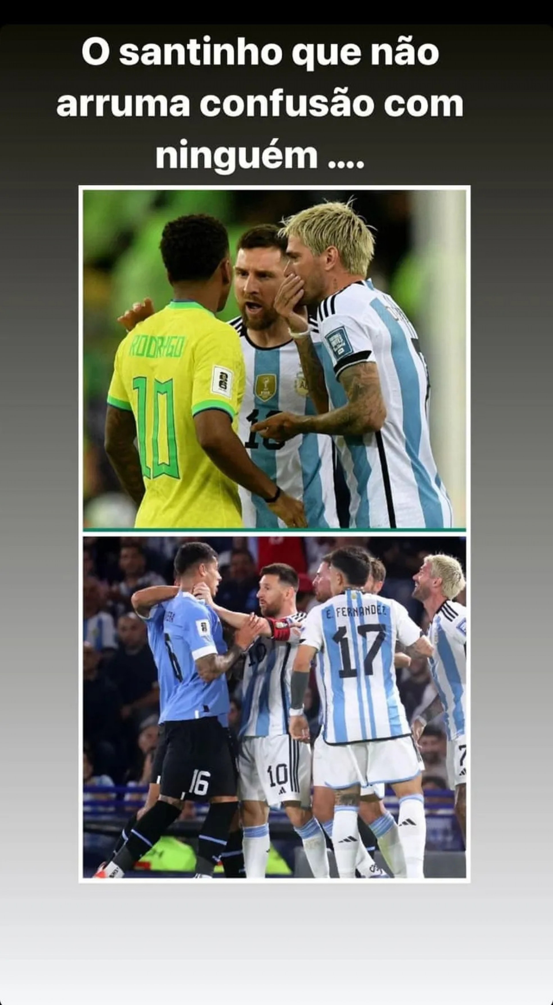 Pai de Rodrygo ironiza Lionel Messi nas redes sociais - Reprodução / Instagram