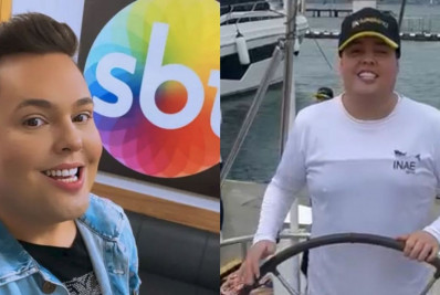 Fofoquito do SBT marca presença em campeonato de vela e encarna 'velho da lancha'