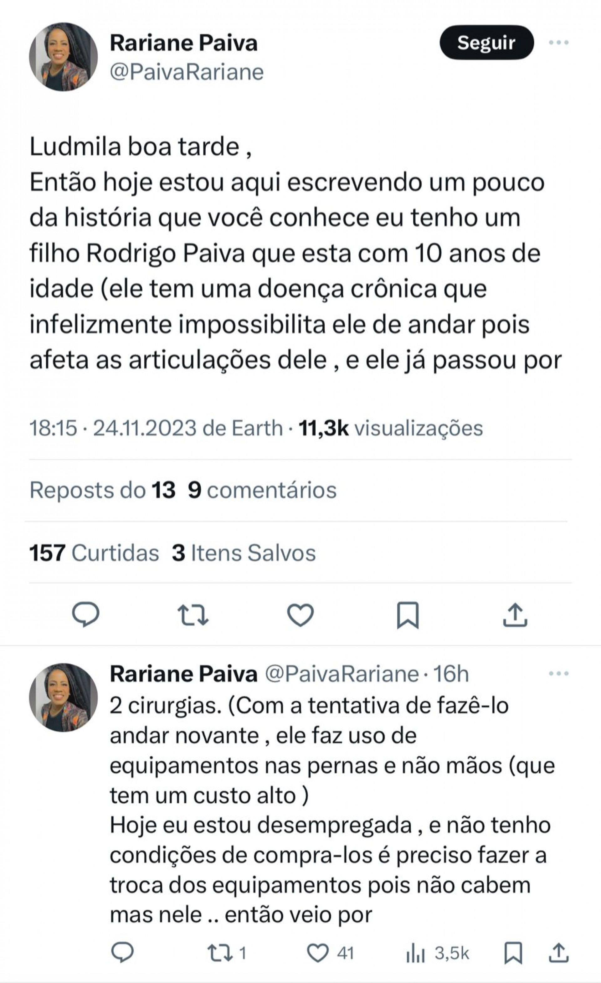 Ludmilla se lembrou de sua antiga vizinha - Reprodução / X