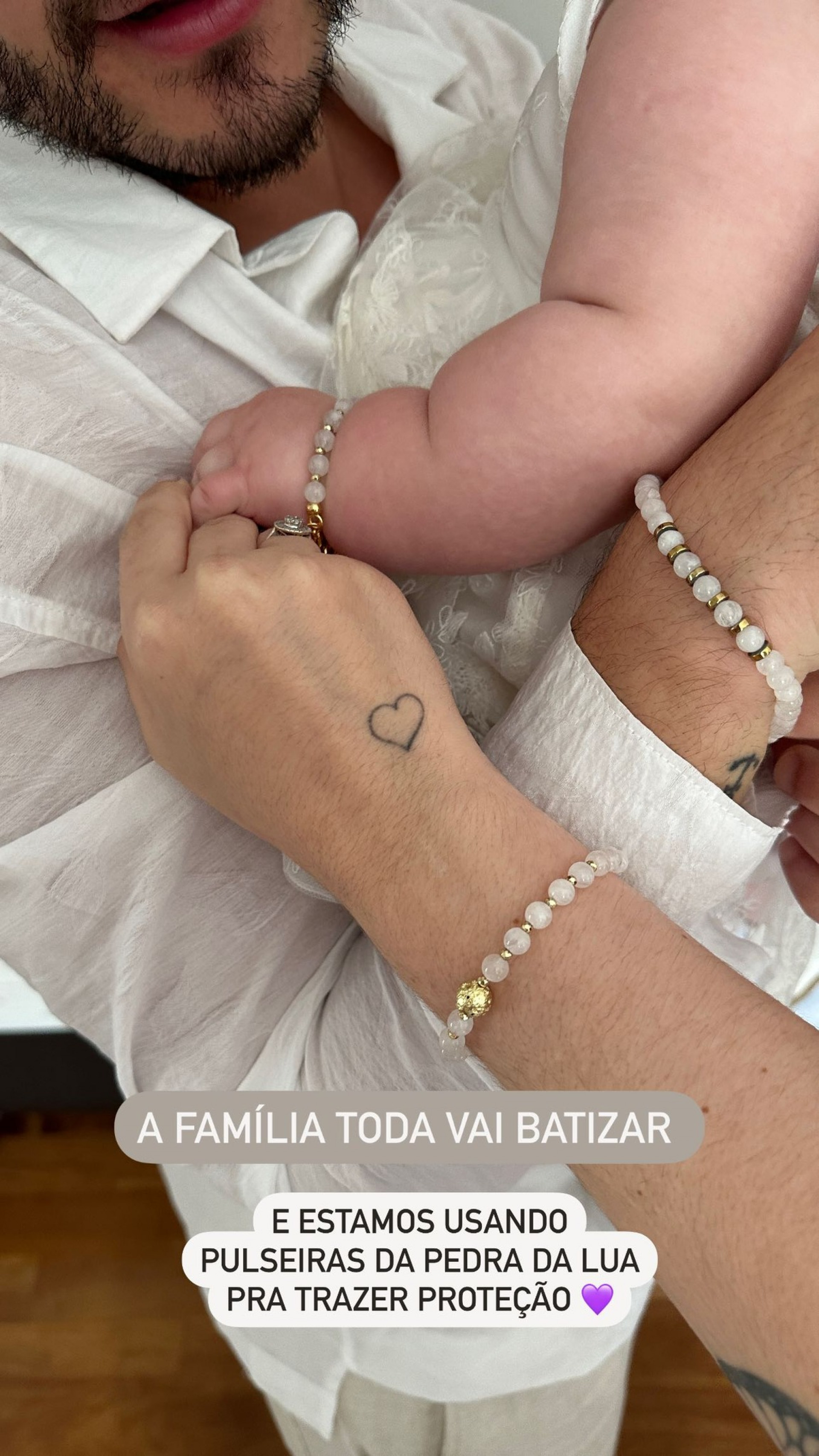 Viih Tube, Eliezer e a filha, Lua di Felice, batizam juntos  - Reprodução / Instagram