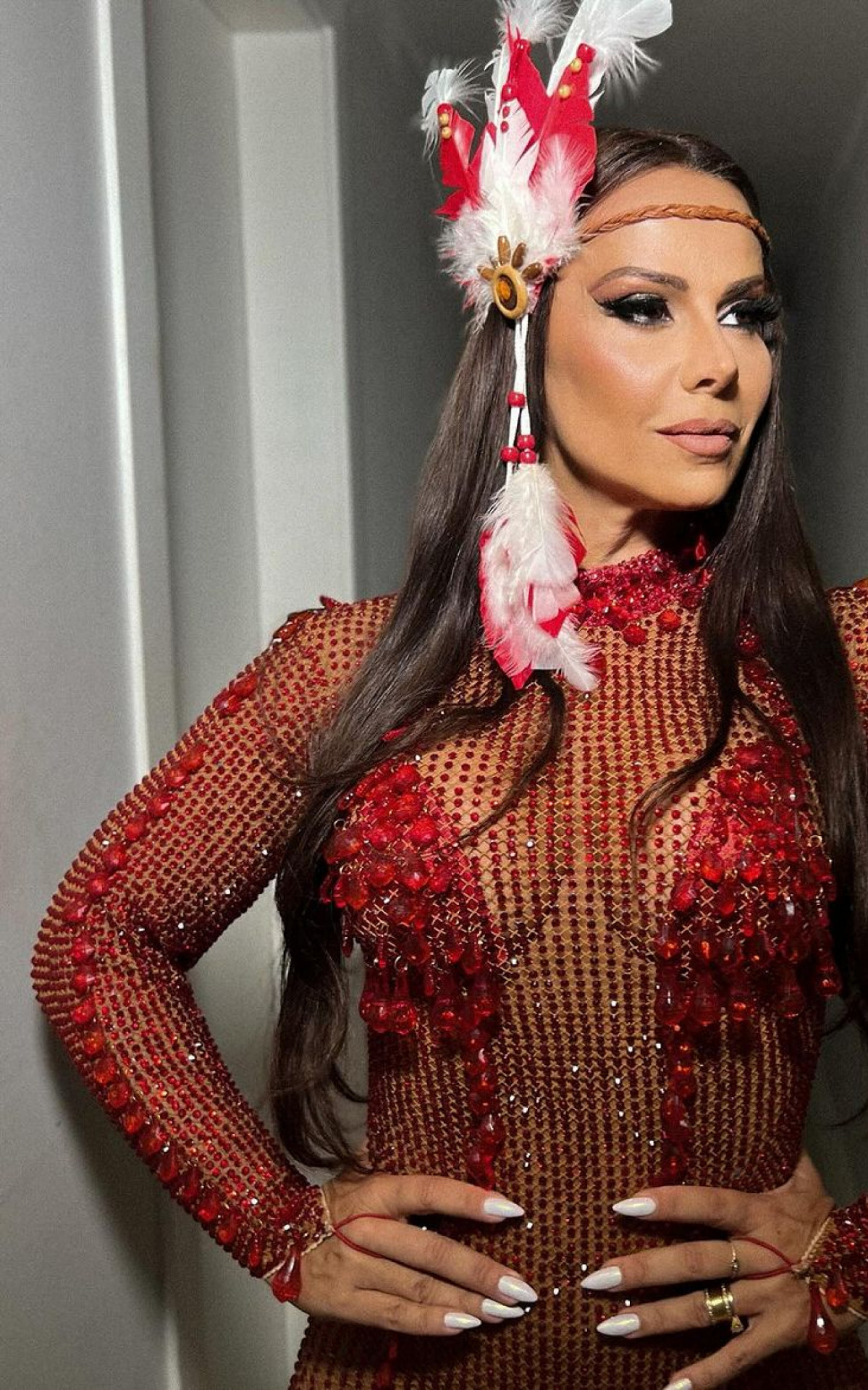 Viviane Araújo mostra look transparente para gravar vinheta de Carnaval da Globo - Reprodução/Instagram