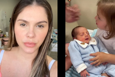Bárbara Evans mostra 1º encontro da filha com irmãos recém-nascidos