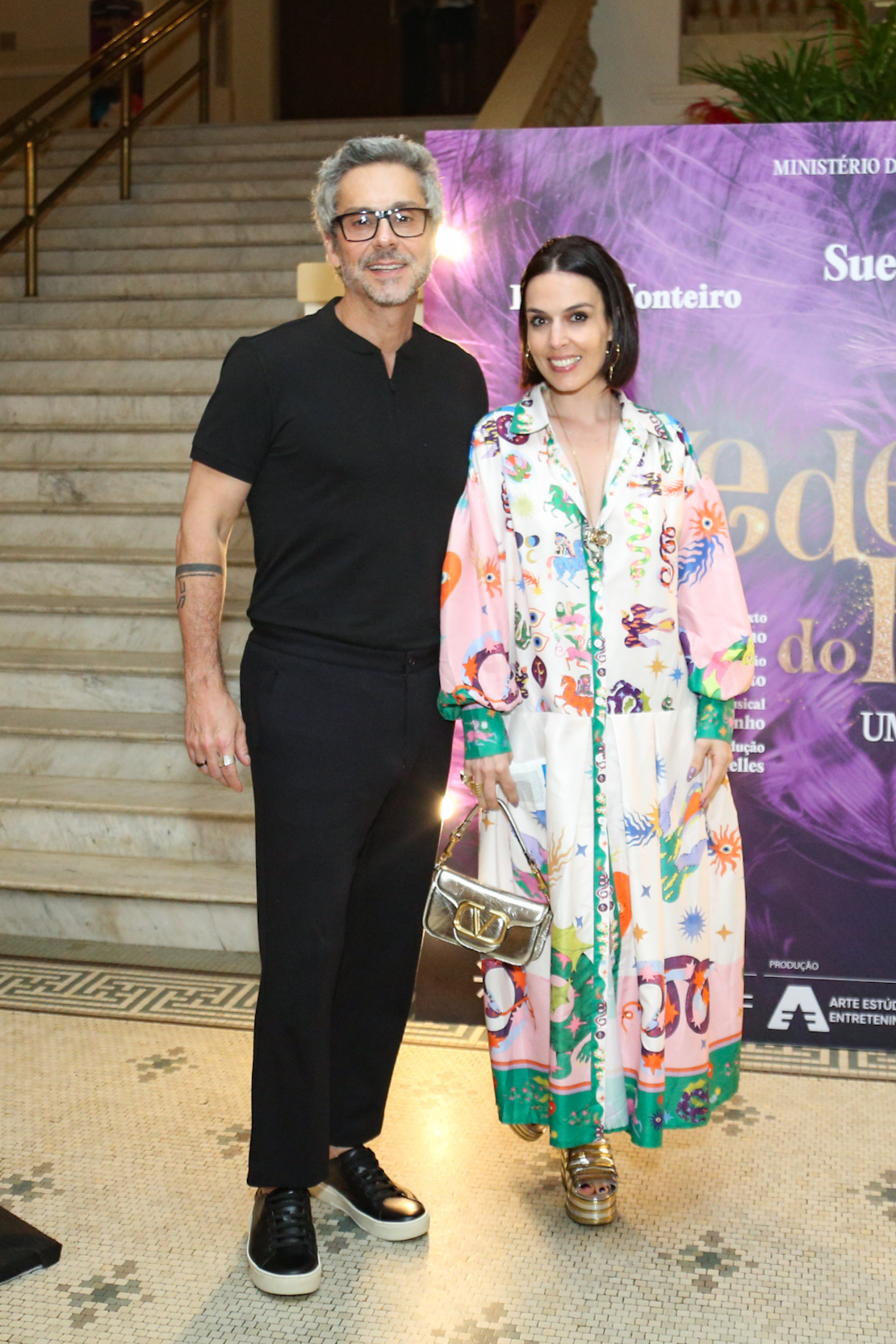 Alexandre Nero e Karen Brusttolin na estreia do musical 'A Vedete do Brasil' - Bento/ Agnews