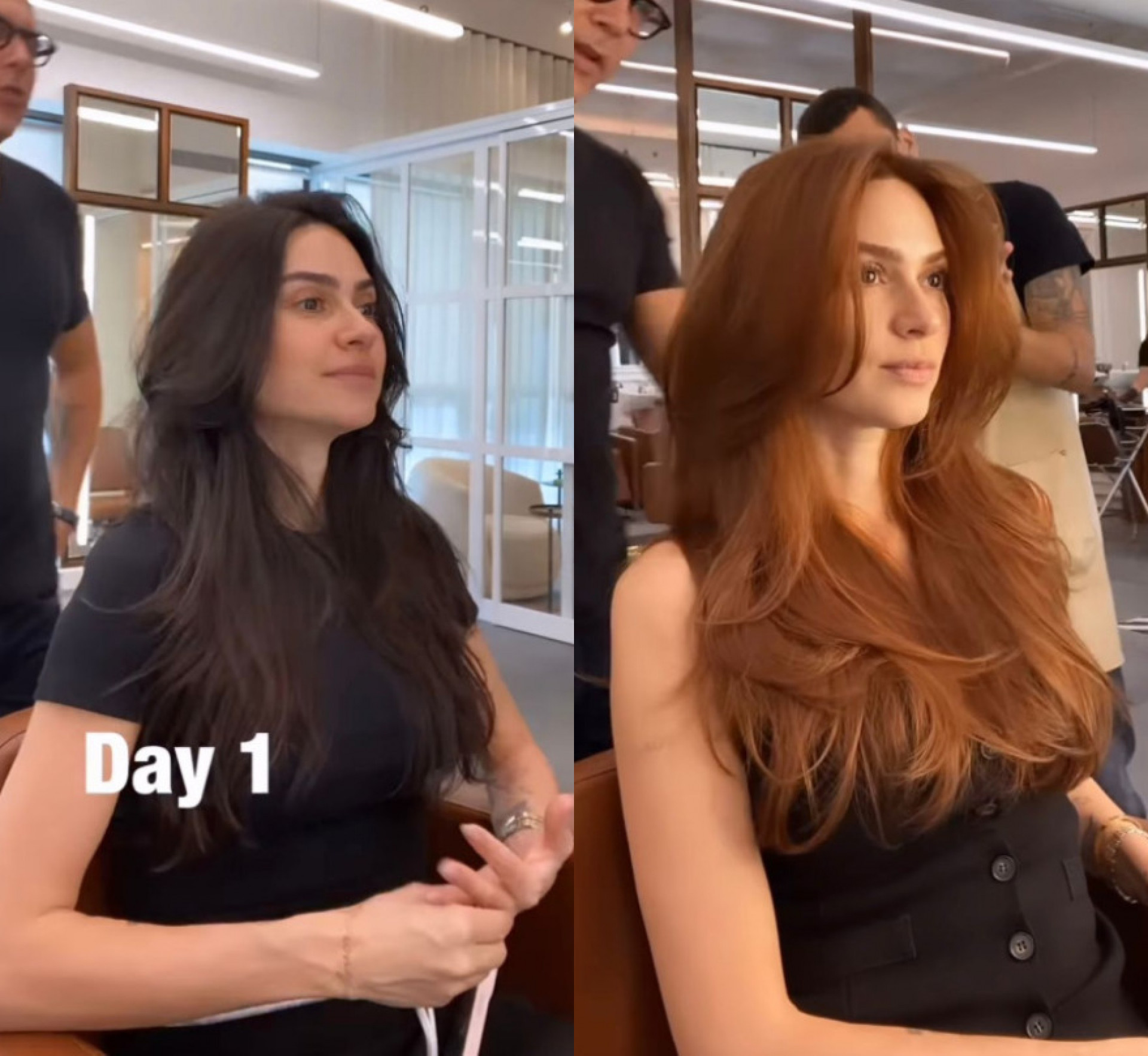 Antes e depois da mudança de visual de Thaila Ayala - Reprodução