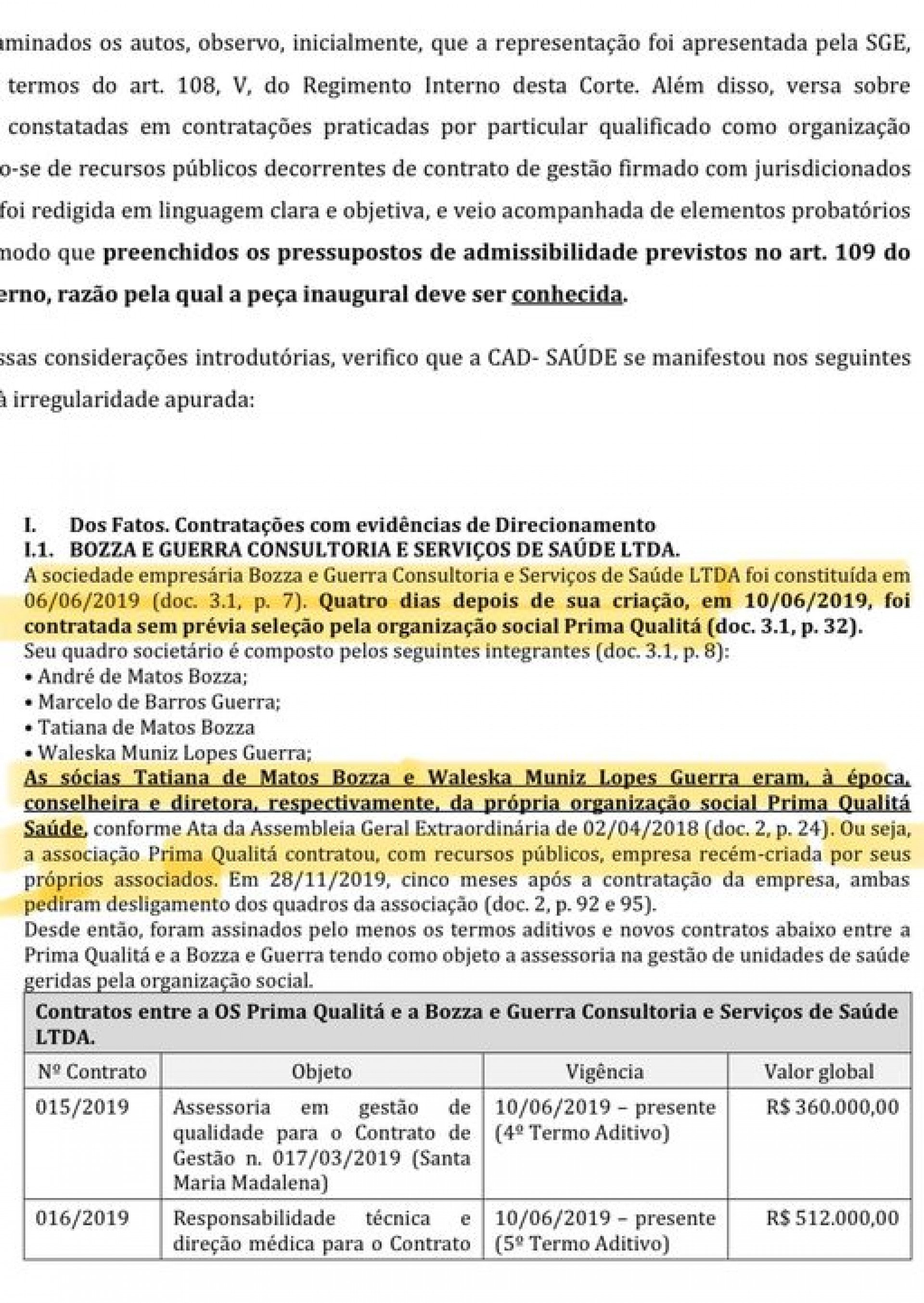 Improbidades apontadas pelo TCE-RJ sobre a contratação de empresas fornecedoras da Saúde - Condômino Cachoeirense