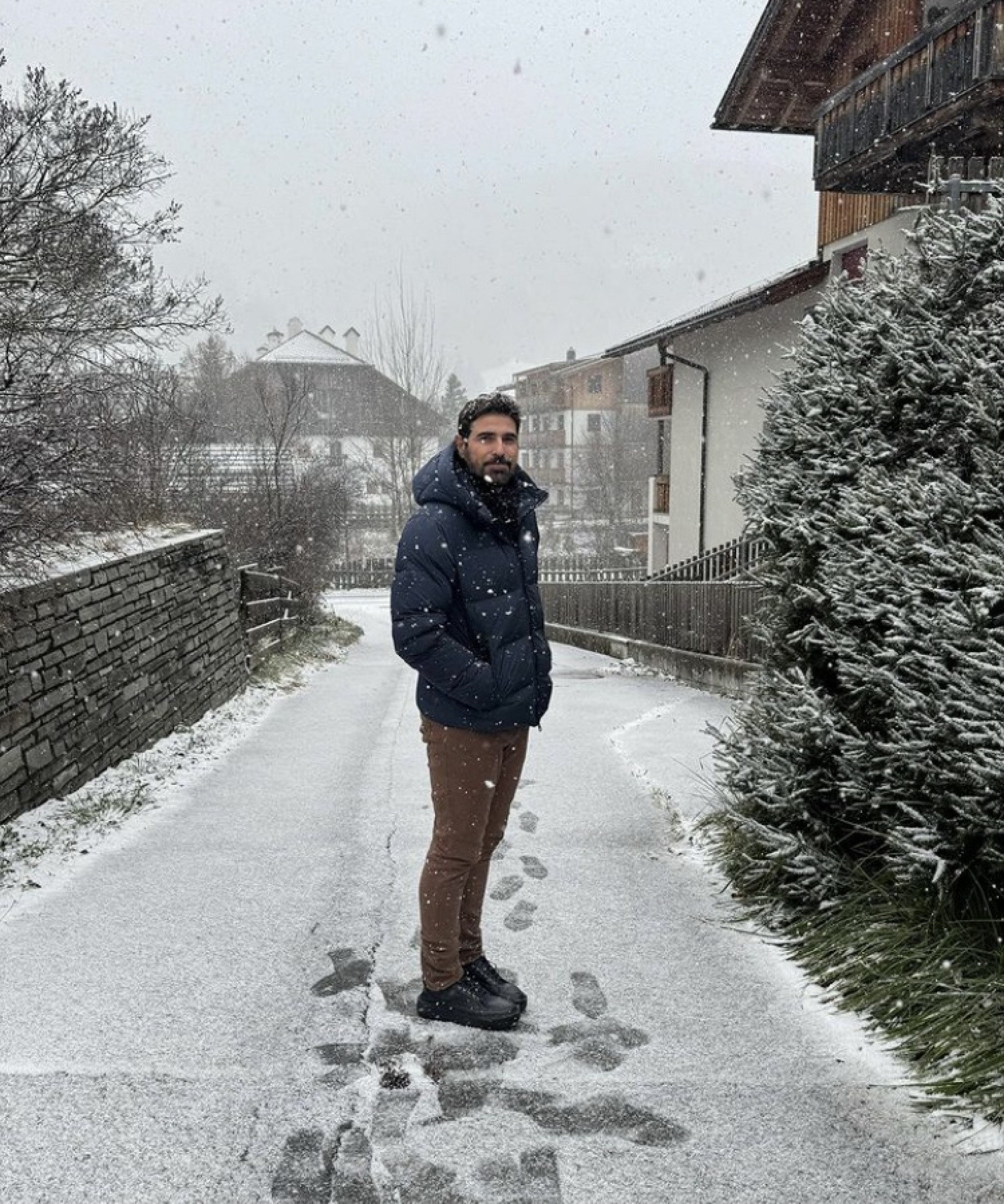 Reynaldo Gianecchini aproveita dia de neve - Reprodução / Instagram