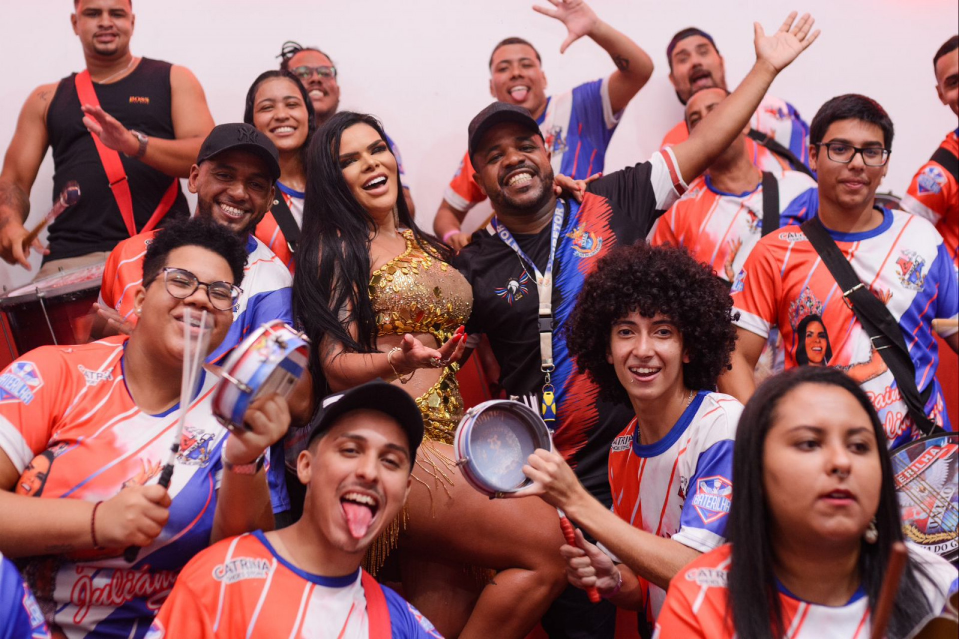 Juliana Souza, rainha de bateria da União da Ilha, samba muito durante evento na quadra do Salgueiro - Adriano Reis / Palmer Assessoria de Comunicação