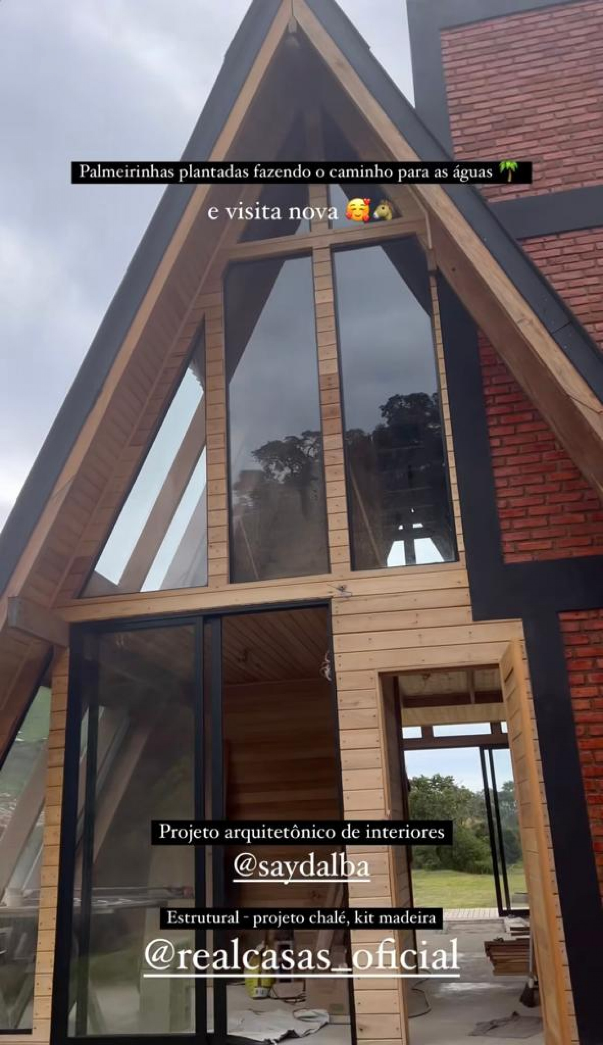 Yanna Lavigne mostra detalhes da obra de chalé construído em Minas - Reprodução / Instagram 
