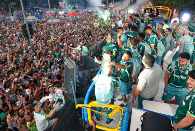 Festa de título do Palmeiras tem provocação a atacante do Botafogo: 'Tiquinho Soares pipoca'
