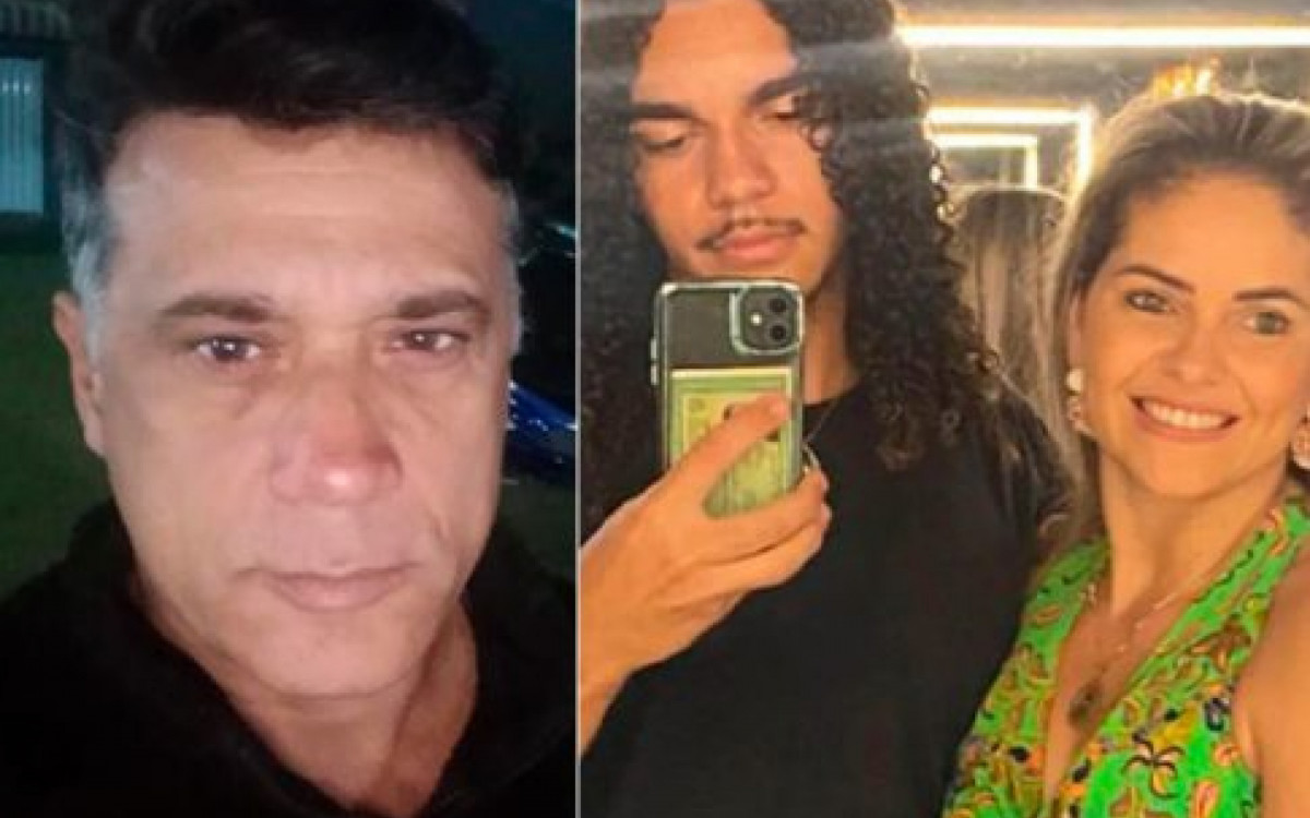 O suspeito, o enteado Gabriel Chagas Guimarães, de 17 anos e sua mãe Ana Paula Queiroz.