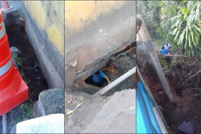 Homem com deficiência visual cai em buraco em Quatis