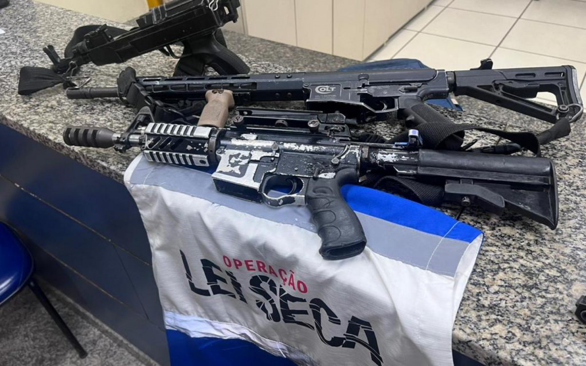 Armas apreendidas com o quarteto 