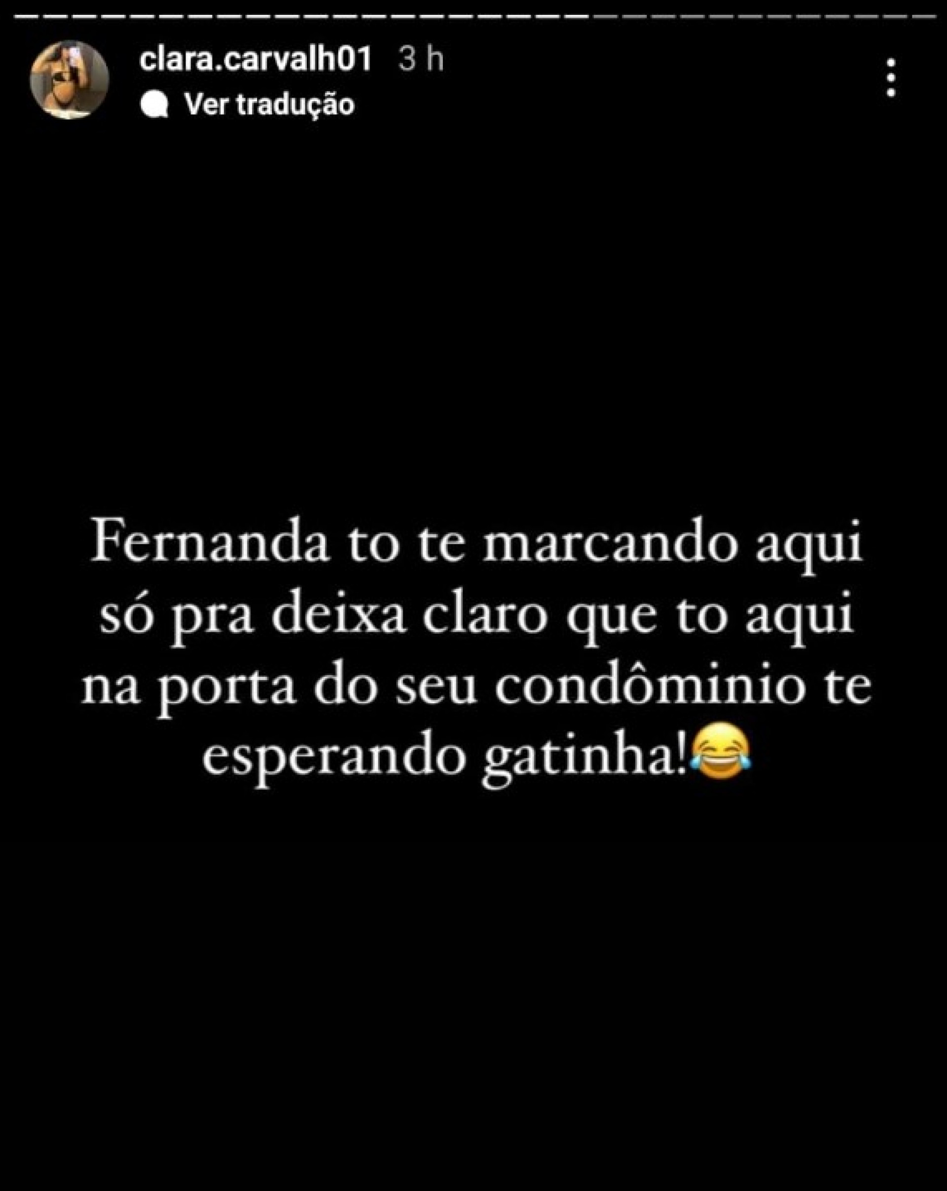Clara Carvalho se pronunciou sobre supostos 'xingamentos' da mulher de Oruam - Reprodução / Instagram