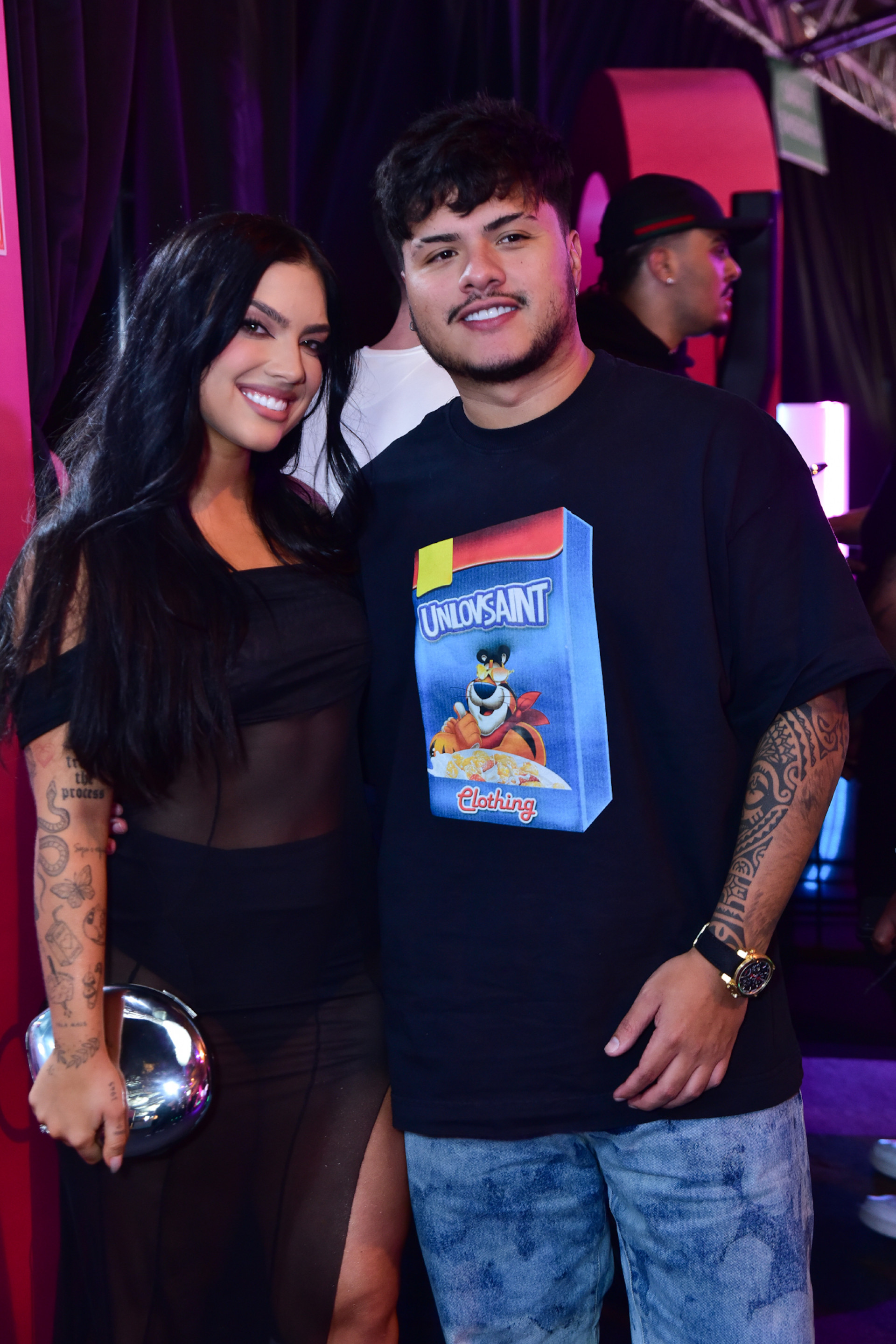 Duda Kropft e o namorado Mitico, do PodPah, no TikTok Awards 2023 - Leo Franco/ Agnews