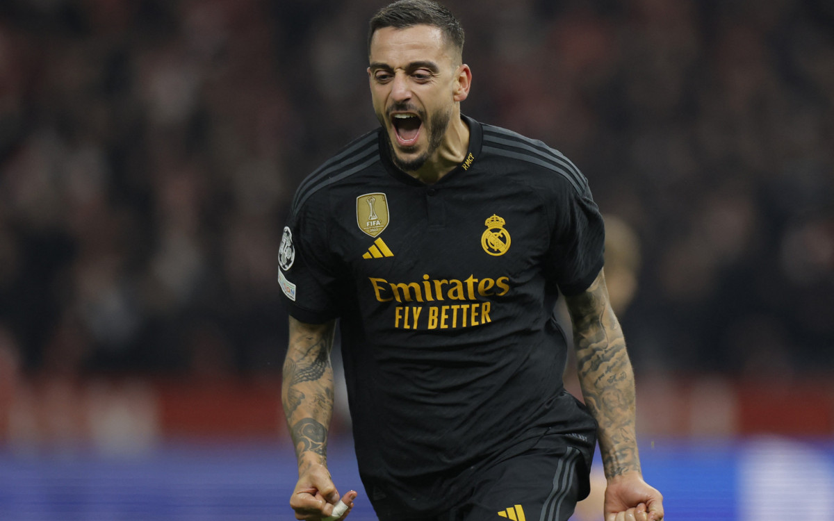 Joselu comemora gol marcado em vitória do Real Madrid