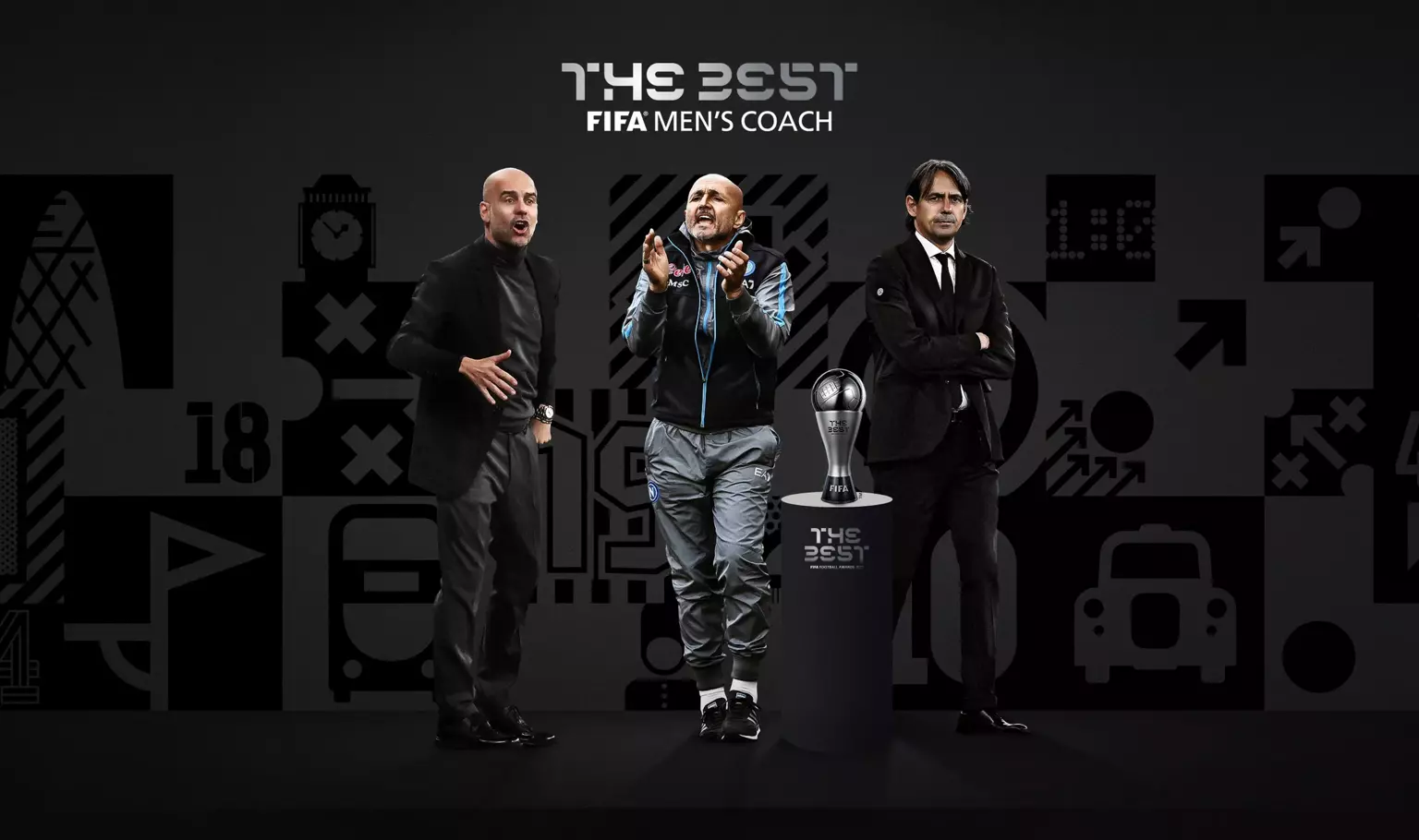 Guardiola, Inzaghi e Spalletti são finalistas a prêmio de melhor técnico