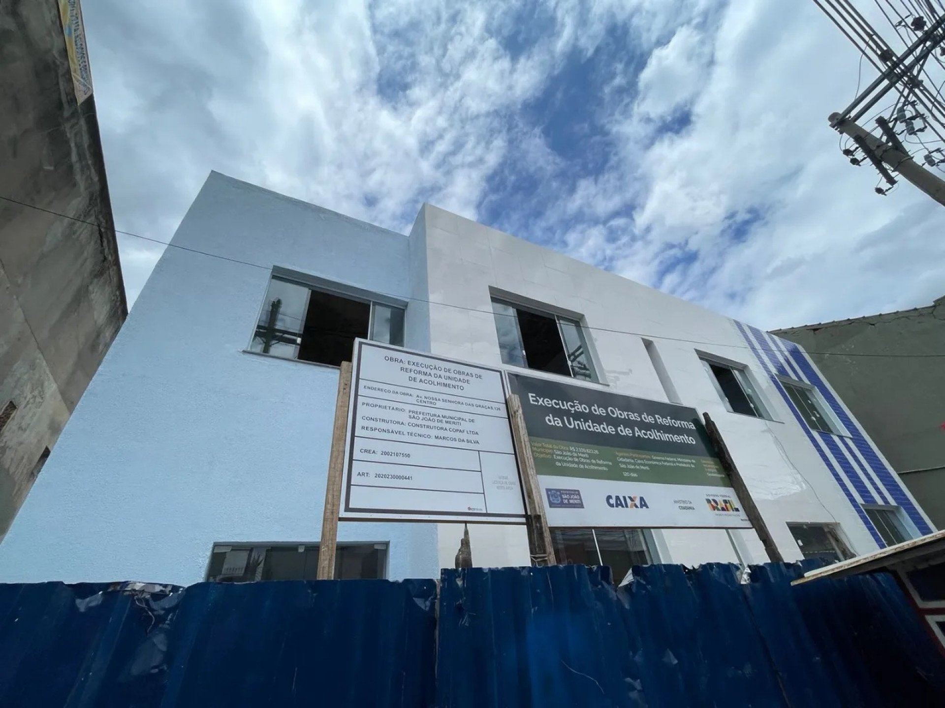 Obra de construção da Casa de Passagem, no Centro de São João de Meriti - Divulgação/ PMSJM