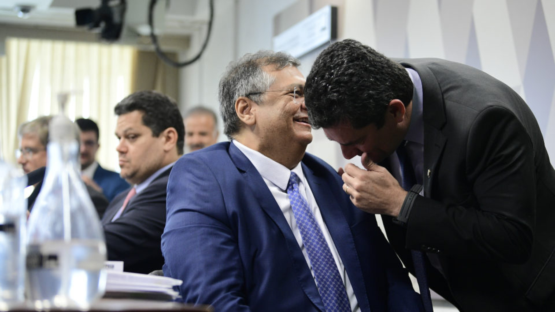 Moro e Dino durante sabatina no Senado na quarta-feira, 13 - Pedro França/Agência Senado