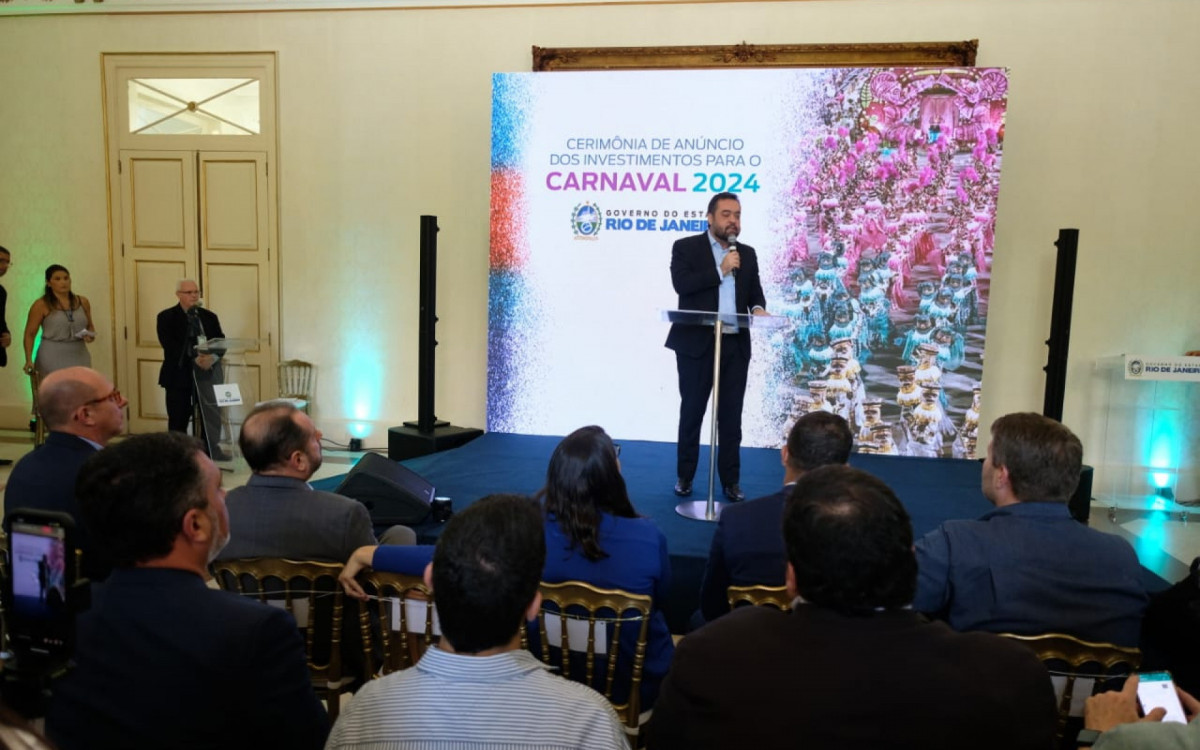 Cerimônia no Palácio Guanabara sobre o anúncio dos investimentos para o Carnaval 2024 - Pedro Ivo/Agência O DIA