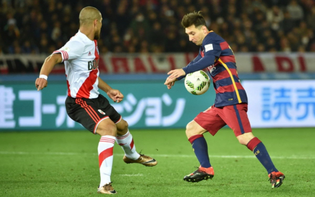 Barcelona, de Messi, venceu o River Plate, de De la Cruz, em 2015