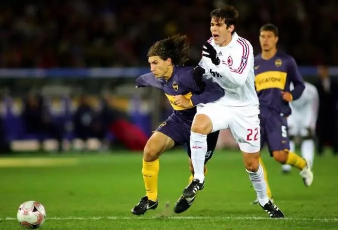 Milan, de Kak&aacute;, venceu o Boca Juniors na final de 2007 - Junko Kimura / AFP