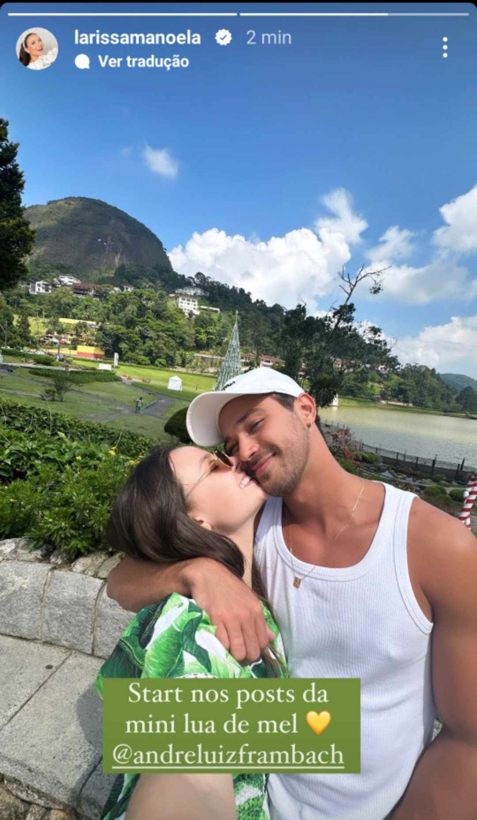 Larissa Manoela e André Luiz Frambach viajaram para Petrópolis, no Rio de Janeiro, após o casamento - Reprodução / Instagram