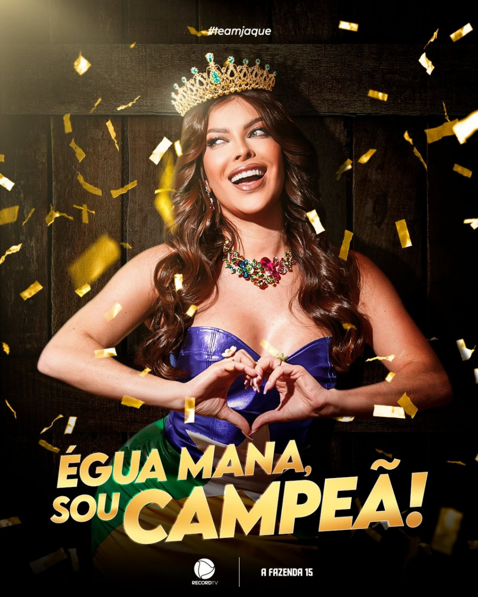 Jaqueline é a grande campeã de 'A Fazenda 15', da Record - Reprodução / X