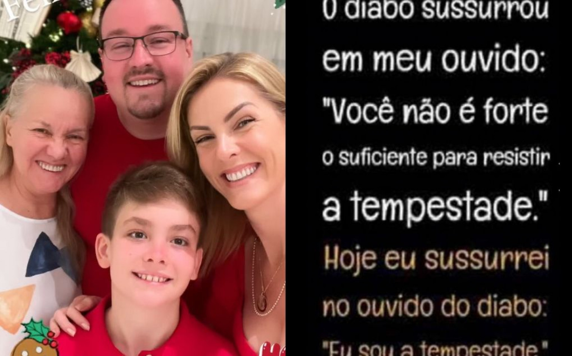 Ana Hickmann aproveita ceia de Natal ao lado do filho; ex-marido posta mensagem misteriosa - Reprodução / Instagram