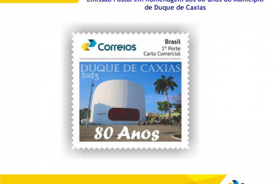 Caxias lança selo pelos 80 anos em parceria com os Correios