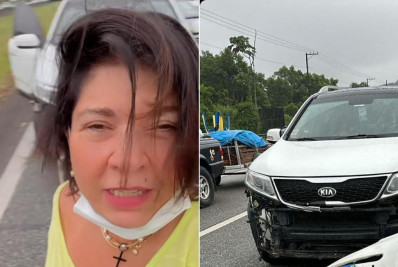Roberta Miranda sofre acidente de trânsito: ‘Bati com a cabeça no volante’