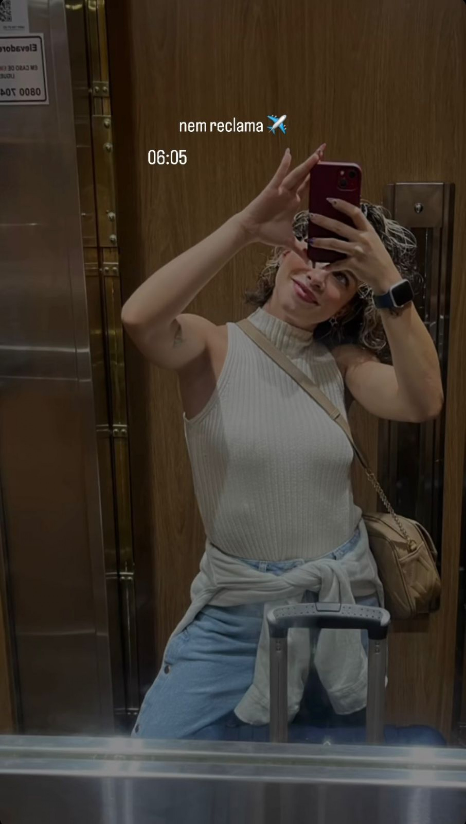 Laryssa Ayres no caminho do aeroporto para sua viagem de Ano Novo - Reprodução / Instagram