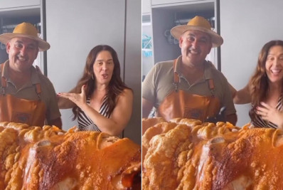 Claudia Raia divide opiniões por servir porco inteiro em ceia de Natal: 'Imagem desnecessária'