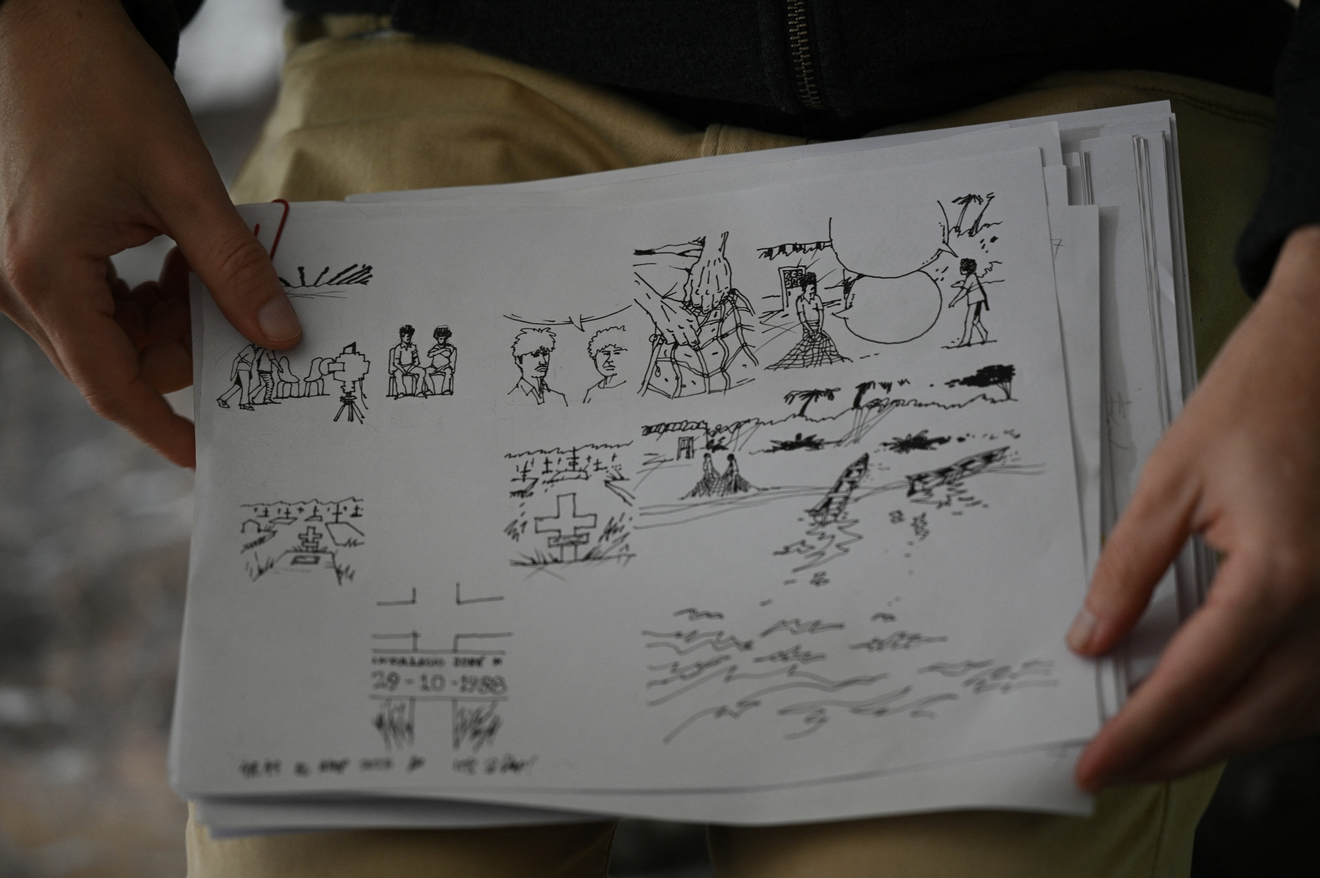 Ilustrações feitas por García París para falar sobre as violações de direitos humanos na Venezuela - Federico Parra/AFP