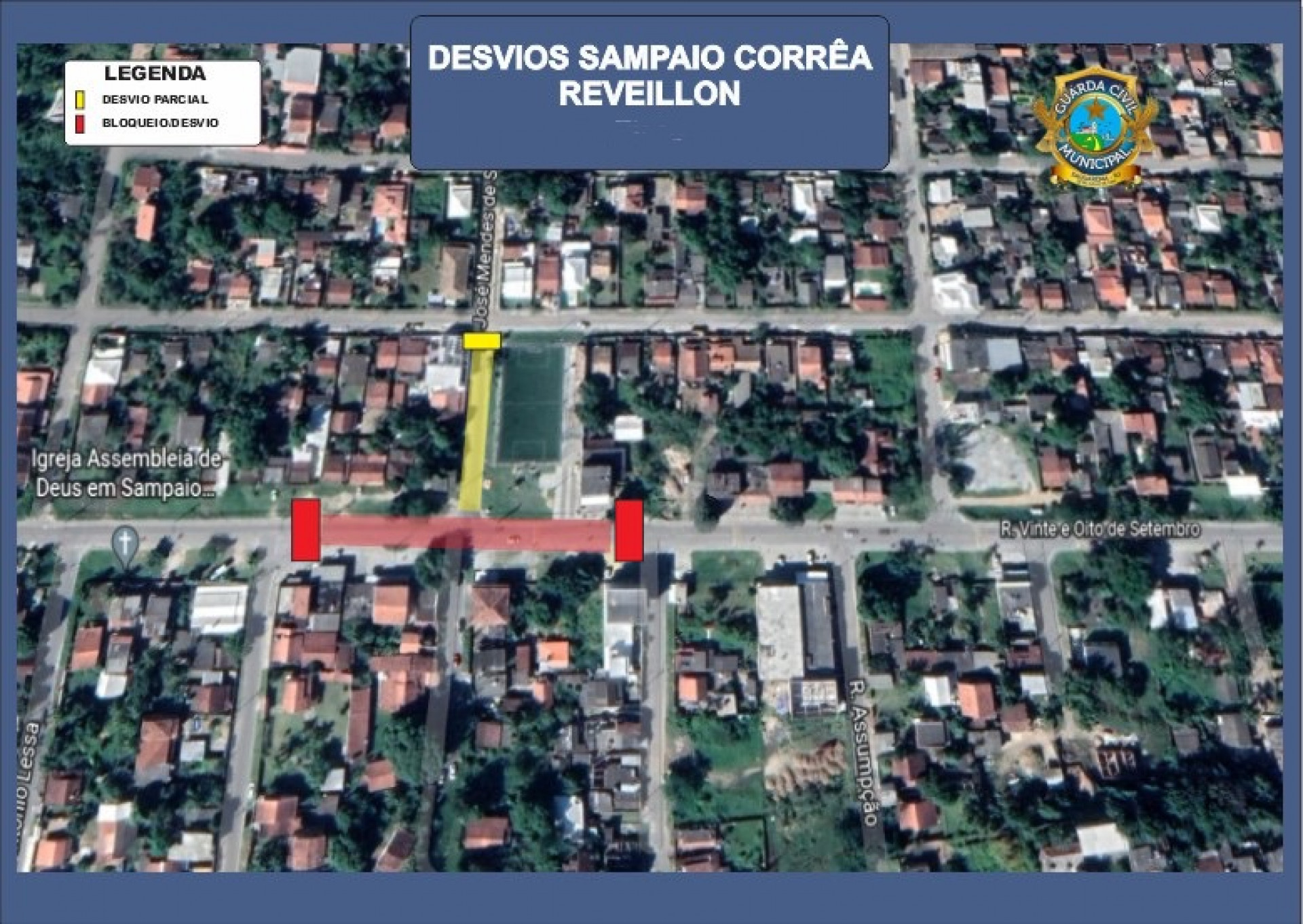 Desvios no trânsito do bairro de Sampaio Corrêa para o Réveillon - Divulgação/Prefeitura de Saquarema