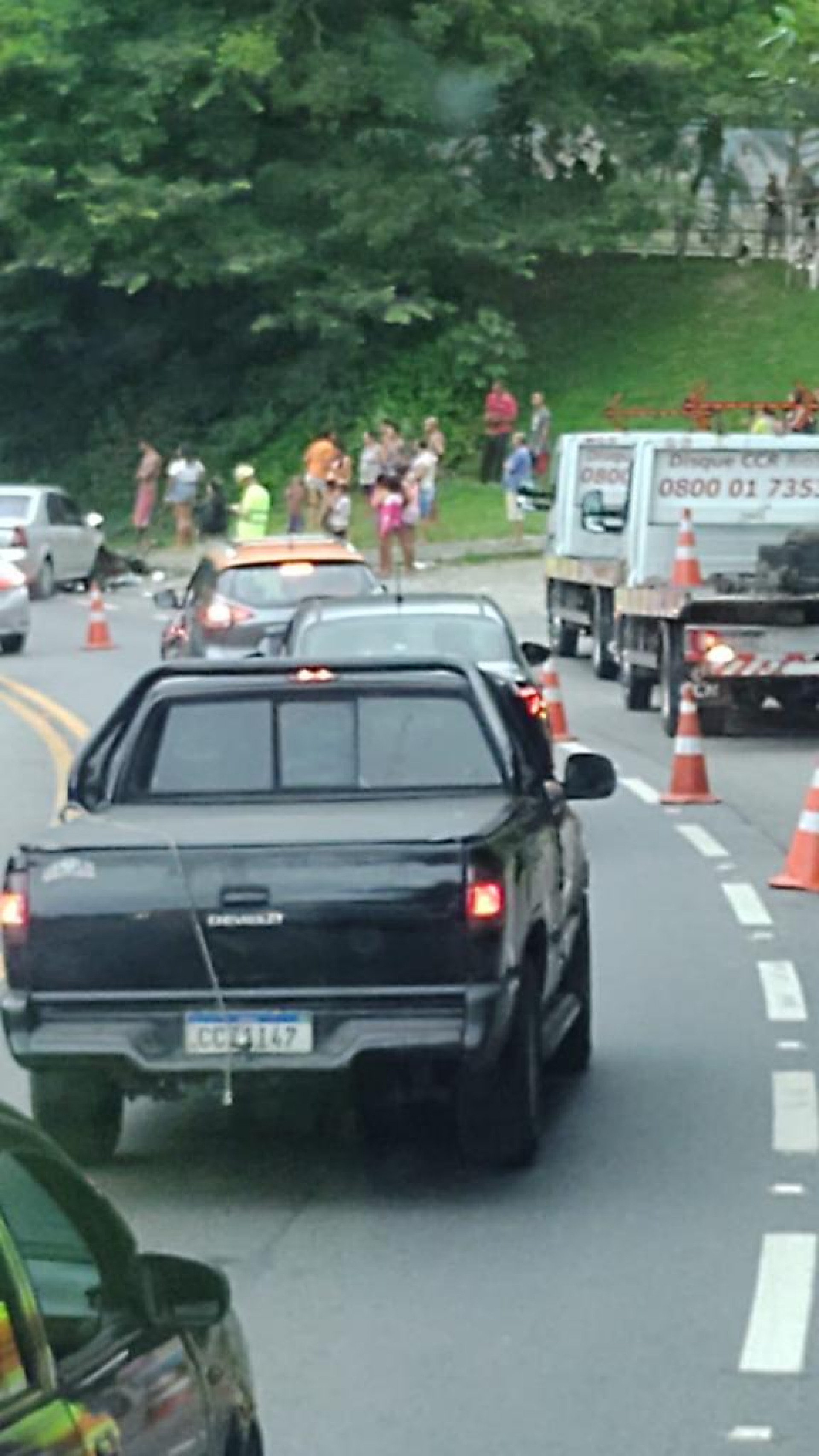 Tr&aacute;fego na Rio-Santos foi afetado devido ao acidente  - Reprodu&ccedil;&atilde;o / Internet