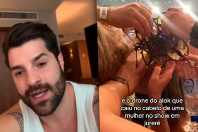 Drone cai durante show de Alok e fica preso em cabelo de mulher