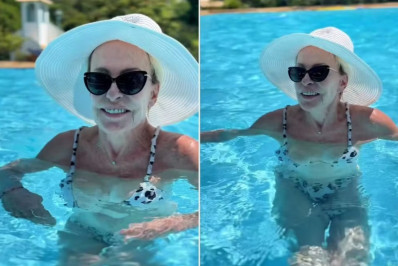 Ana Maria Braga relaxa na piscina de casa: 'Ano Novo, o sol está lindo'