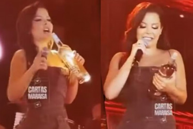 Vídeo! Maraisa confunde garrafa de bebida com microfone e vira meme