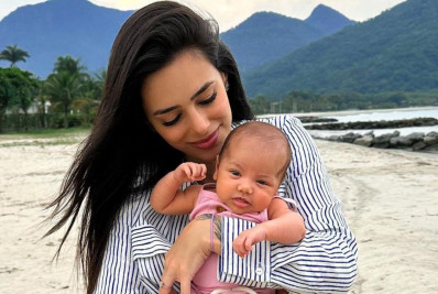 Bruna Biancardi mostra a filha engatinhando aos três meses de idade